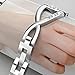 Wearlizer Metal Replacement for Fitbit Versa Bands for Women Rose Gold Silver Black Small Large ï¼ˆSilverï¼‰