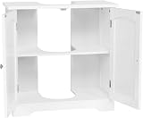 Yaheetech Under Sink Bathroom Cabinet 60x30x60 cm White with 2 Doors view 4