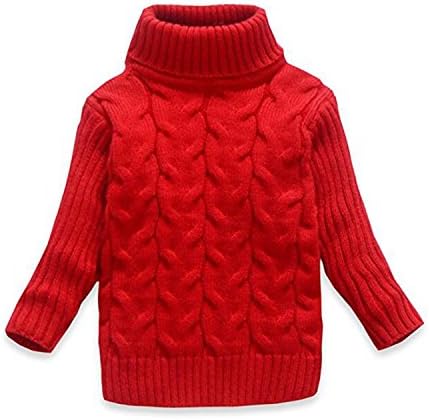 OUYAJI Baby Boys Girls Long Sleeves high Collar Twist Sweater Keep Warm