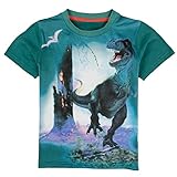 Coralup Boys Lifelike Print Dinosaur Short Sleeve T-Shirts Tops 3Y-10Y