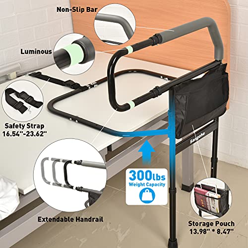 Sangohe Bed Rail for Elderly, Adjustable Bed Assist Grab Bar Handle for Senior Adults with