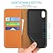 SHIELDON iPhone Xs Case, iPhone Xs Wallet Case, Genuine Leather Flip Magnetic Book Design Auto Sleep Wake Credit Card Slots Shock-Absorbing Protective Case Compatible with iPhone Xs (5.8 inch) - Brown