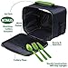 PINNACLE Insulated Reusable Lunch Bag, Thermal Lunch Tote, For Kids, Girls, Boys ,toddlers School Lunch Bag With BONUS GEL ICE PACK And MATCHING CUTLERY - 2 Way Zipper – BLUE (GREEN)