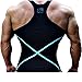 New Fi Men GYM MUSCLE SLEEVELESS SHIRT TANK TOP BODYBUILDING SPORT FITNESS VEST T-Shirt (Black/blue, M)