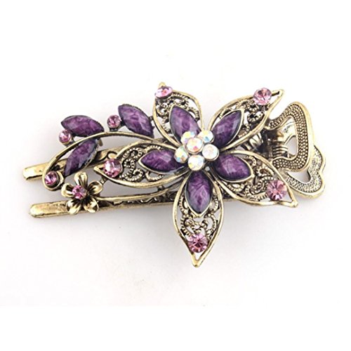 Hair Clips,WuyiMC Vintage Hairgrip Jewelry Crystal Hairpins For Hair Clip Tools For Girls Women (Purple) - Thumbnail 3