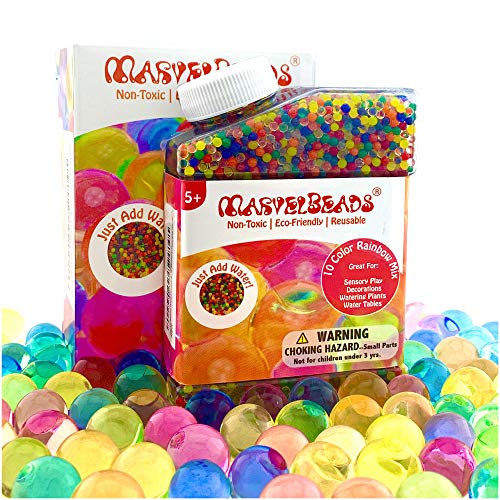 MarvelBeads 9.5oz Water Beads [NonToxic] Fully Certified, Rainbow Mix