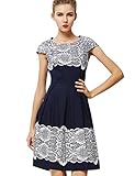 Yacun Women's Printed Casual Fit and Flare Dress for Party