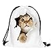 Men's Women's Print Shoulder Drawstring Bag Backpack String Bags School Rucksack Gym Handbag (animals,foods)15