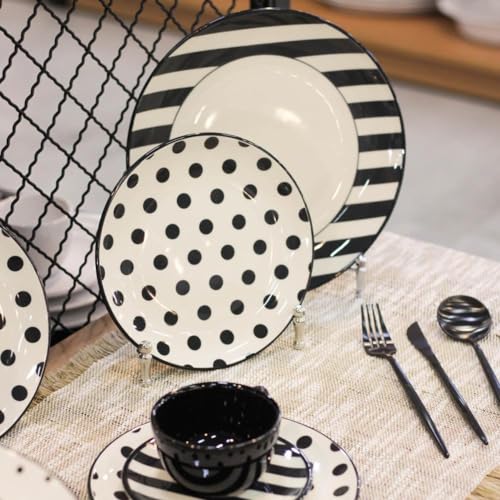 Aparelho de Jantar e Chá 30 Peças Oxford Unni Stripes And Dots