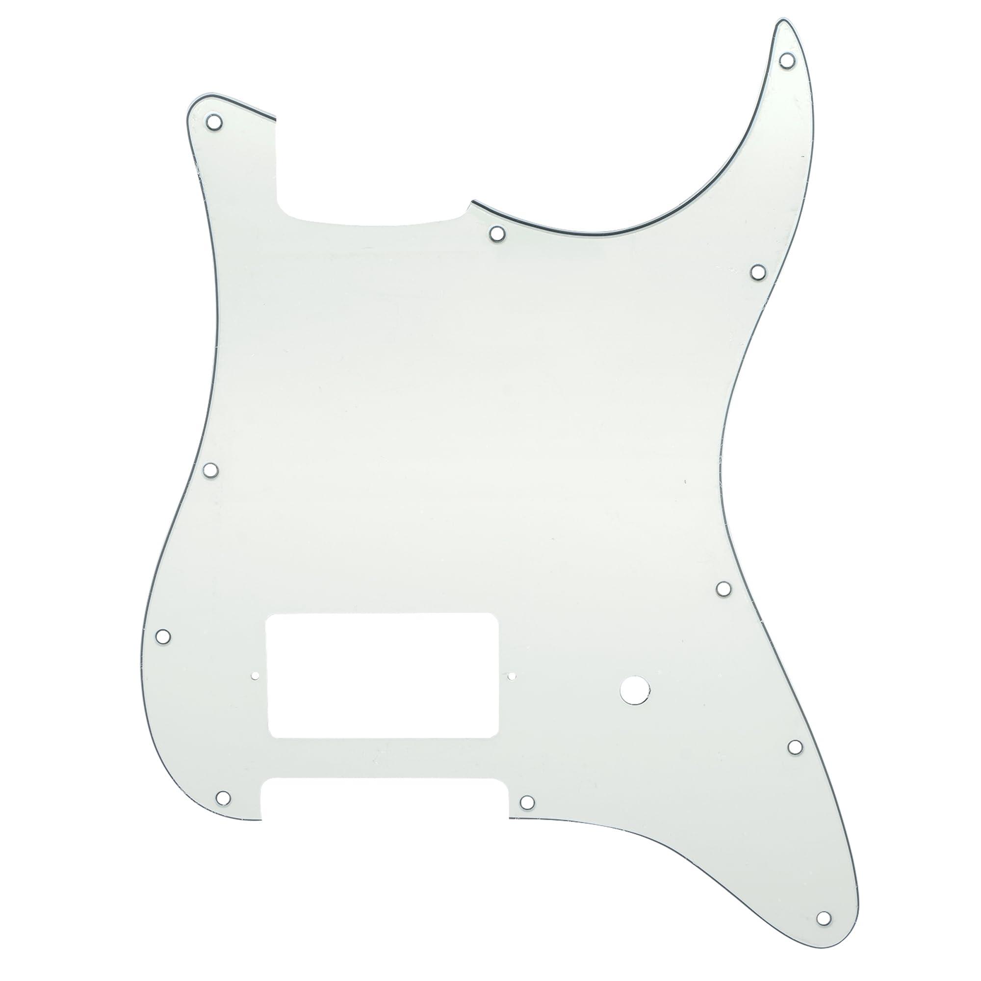 Musiclily Pro 11 Holes ST Strat One Humbucker Guitar Pickguard Scratch Plate for USA/Mexico Fender Tom Delonge Stratocaster Electric Guitar, 3ply Aged White