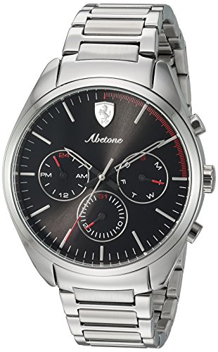 Ferrari Men's 'Abetone' Quartz Stainless Steel Casual Watch, Color:Silver-Toned (Model: 0830505)