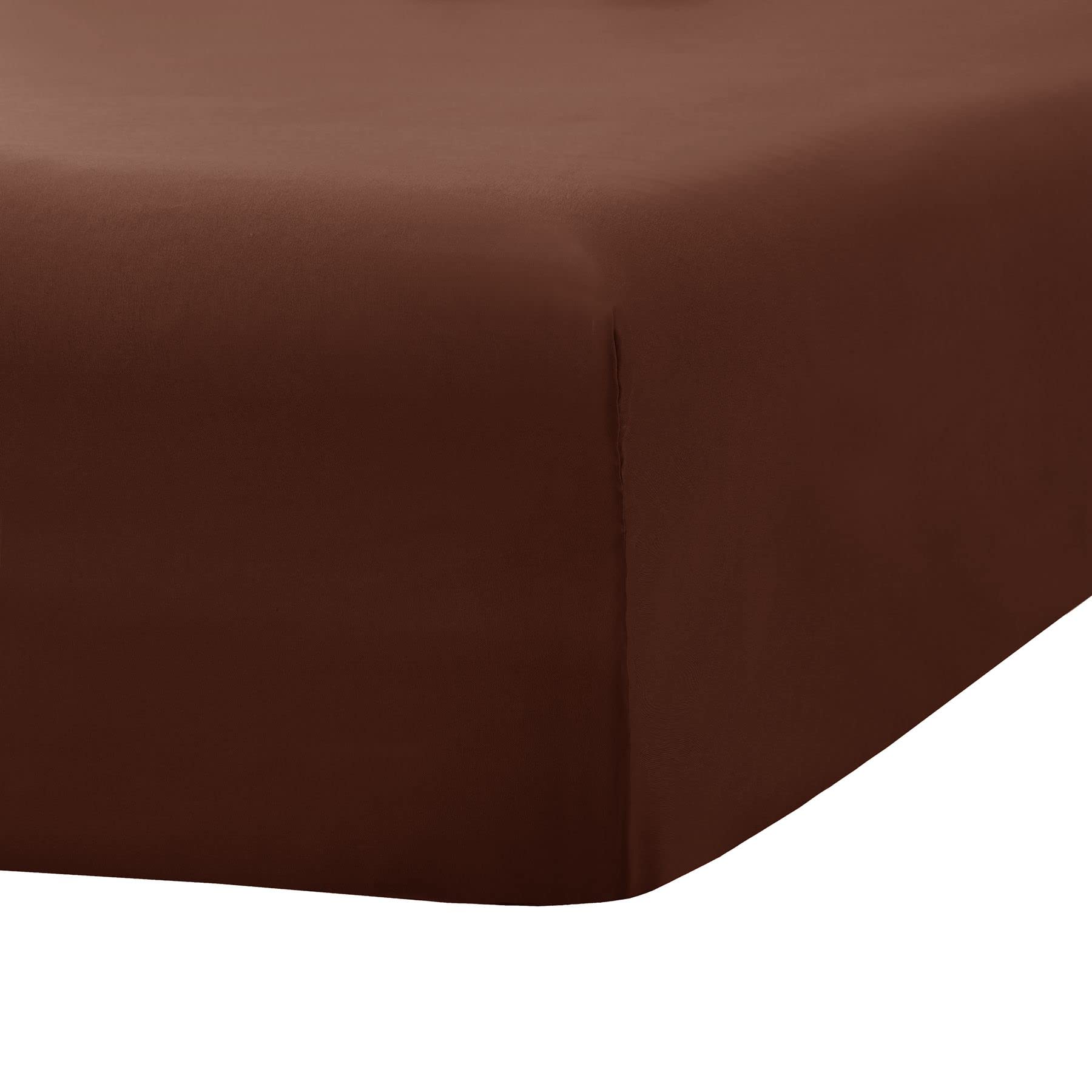 Ghooss Deep Pocket Fitted Sheet,Brown Full Fitted