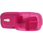 Tupperware CrystalWave Microwave Divided Rectangle Dish Container Pink