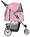 VIVO Pink 3 Wheel Pet Stroller for Cat, Dog and More, Foldable Carrier Strolling Cart, STROLR-V003N