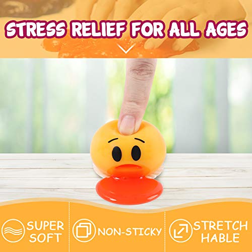 LovesTown Emoji Slime Squeeze Toy,6 Pcs Emoji Vomit Eggs Yolk Stress Ball Squishy Stress Relief Party Favor Novelty Gag Toys for Practical Jokes