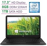 Model HP 17.3’’HD+ SVA WLED-backlit (1600x900) Display Laptop PC, Intel Core i5-7200U 2.5GHz, 8GB DDR4 RAM, 1TB HDD, DTS Studio Sound, Intel HD Graphics 620, DVD +/- RW, Windows 10