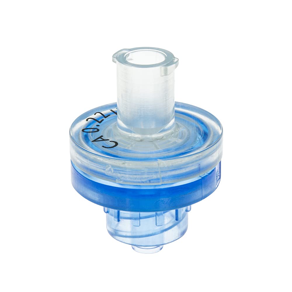GVS Filter Technology, Syringe Filter, ABLUO, 13mm, CA Membrane, 0.22µm, Acrylic Housing, Blue Color, 100/pk