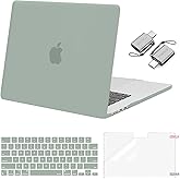 MOSISO Compatible with MacBook Air 15 inch Case 2026 2025 2024 2023 M4 A3241 M3 A3114 M2 A2941 with Liquid Retina Display Touch ID,Plastic Hard Shell&Keyboard Skin&Screen Film&Type C, Antique Green