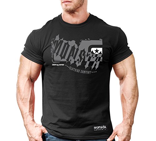 Monsta Clothing Co. Men's MC-Spike:DeeRoySeries_(MTEE226BKGY) T-shirt Large Black