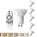 LAMPAOUS Remote Control Light Bulbs,Smart GU10 LED Bulb,50W Halogen Lamp Replacement,2700k to 6500k Dimmable,2 Prong Spotlight for Indoor Recessed Lighting,5 Bulbs+1 Remote Pack