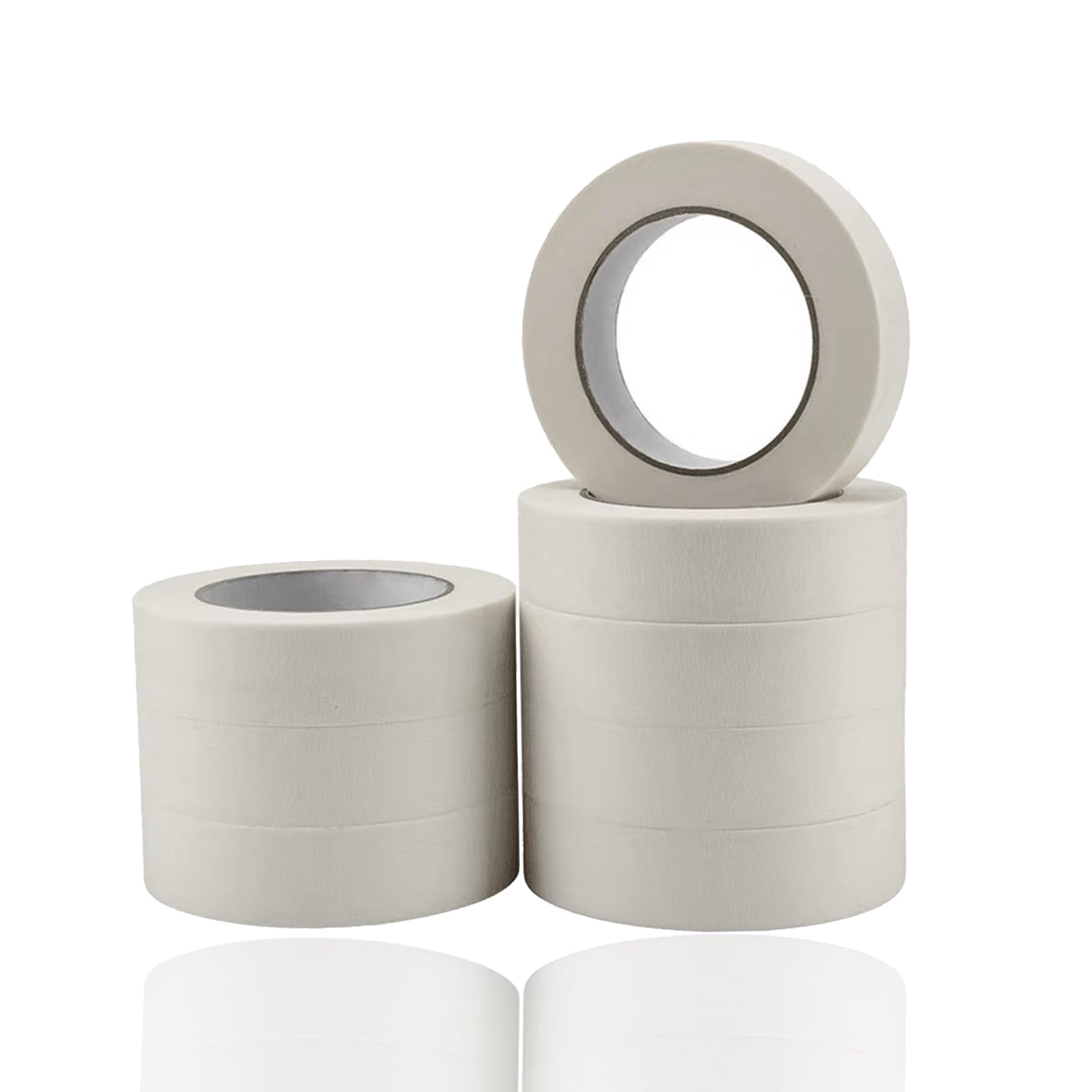 Half Forest 10 Rolls Masking Tape White Crepe Tape Painter's Tape 15 mm x 20 m Hand Tearable Writeable for DIY Crafts Scrapbooking Drafting Art Supplies for Children (White)