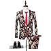 Cloudstyle Mens 2 Piece Suit Notched Lapel Sport Coat Floral One Button Slim Fit Tweed Suit