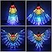 iMucci LED Wings Halloween Costume for Women Girls Angel Wings Light up Fairy Wings with Telescopic Sticks for Adults and Child Multicolor