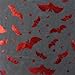 Black/Metallic Red Bat Foil Print Power Mesh, Fabric by The Yard
