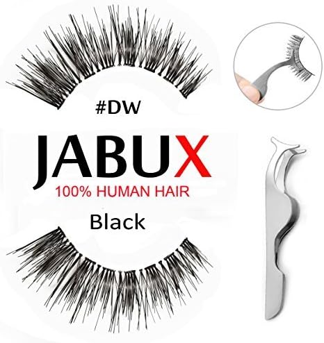 JABUX False Eyelashes Black #DW Classic Glamorous Perfect for Beginners Reusable Glamorous 3 Pairs Fake Eyelashes(Free Eyelash Applicator Tool Fish Tail Clip) by JABUX