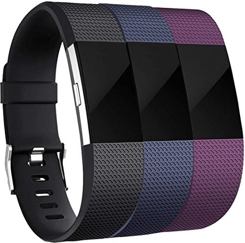 Yandu Replacement for Fitbit Charge 2 Strap (3 Pack), Watchbands Soft Comfortable Accessory Straps for Fitbit Charge 2