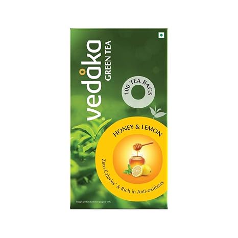 Amazon Brand-Vedaka Green Tea, Lemon and Honey, 100 Bags