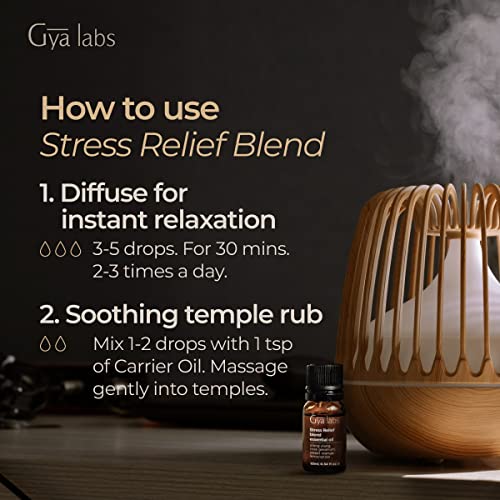 Gya Labs Stress Relief Essential Oils for Diffuser 100 Pure
