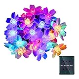 Solar String Lights, LOENDE 23FT 50 LED 8 Mode Waterproof Flower String Lights for Valentine's, Patio, Garden, Bedroom, Tree, Wreath, Holiday, Party, Wedding Decorations (Multi Color)