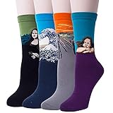 YSense 4 Pairs Womens Famous Painting Art Printed