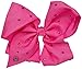 JoJo Bows Signature Collection 2 x Large Hair Bows - Limited Edition Bright Pink With Diamonte and White With Rainbows Hearts Cupcakes - Best Present for Your Little Girl