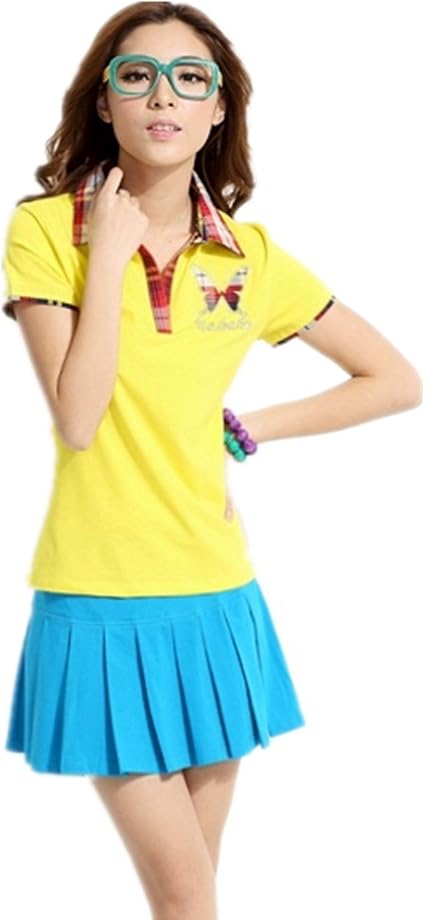 Amazon Gudeke 可愛いスポーツウェア上下 スーツ テニスウェア レディース 夏 スカート スコート 通販