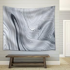 Abstract Pattern, Traditional Ebru Art. Painting on Water, Followed by Paper Prints - Fabric Wall Tapestry Home Decor - 51x60 inches
