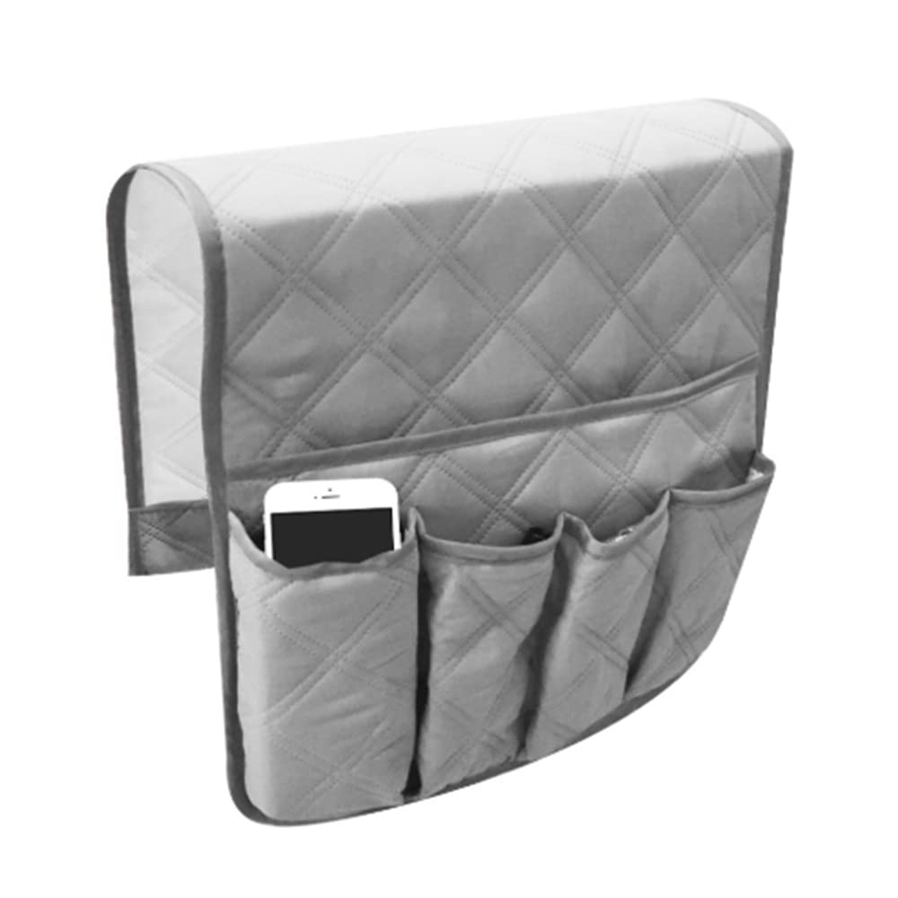 Sofa Armrest Organizer Waterproof Sofa Couch Chair Caddy Pocket Armrest Oranizer Non-slip TV Remote Control Handset Holder Space Saver Bag for Phone Book Magazines(Grey)