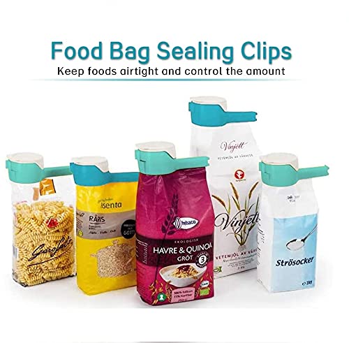 Bag Clips for Food, 4 pcs Food Package with Pour Spout, Snack Sealing Clips, Pouring Food Clip, Food Storage Clip, Best Kitchen Food Storage and Organization (Multicolor)