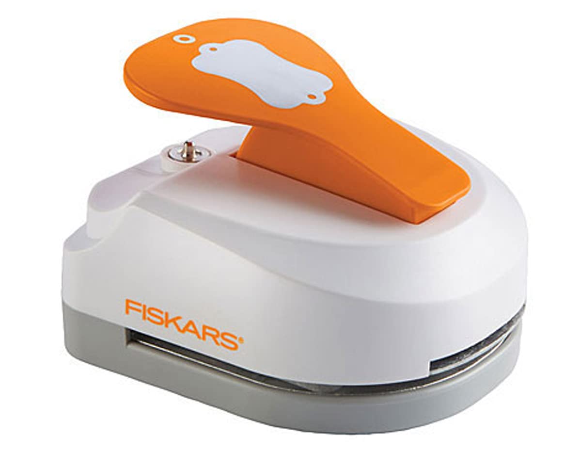 Fiskars 3 in 1 Tag Maker- Label, For labels (5 x 7.5 cm), With 20 eyelets, Steel/Plastic, White/Orange, 1016267