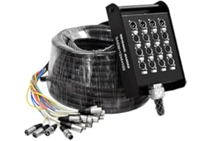 Seismic Audio - SAEM-12x4x100 - 12 Channel XLR Sends and 4 Channel XLR Returns Snake Cable - 100 Feet