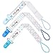 Pacifier Clip Boys with Gilgulina Pacifier Case, Quality 3 Pack Blue Baby Pacifier Holder, Stylish Soothie Pacifier Clip, Perfect Baby Shower Gift