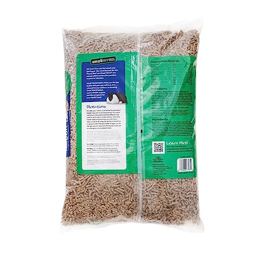 SMALL WORLD RABBIT FOOD, COMPLETE FEED, PELLETED FOOD FOR RABBITS, FORTIFIED WITH ESSENTIAL VITAMINS & MINERALS FOR DAILY HEALTH, HIGH-FIBER DIET FOR DIGESTIVE SUPPORT, RESEALABLE BAG, 10 LB
