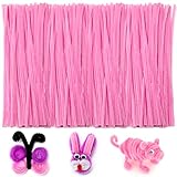 Iooleem 200pcs Pink Pipe Cleaners, Chenille