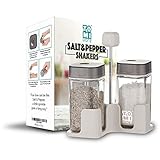 Kitchen Salt and Pepper Shaker with Lid and Matching Stand / Double Up as a Seasoning / Red Pepper / Parmesan Cheese / Dry Rub / Sugar Shaker