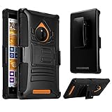 CASEFORMERS Duo Armor BLACK for Nokia Lumia 830 Combo Case with Stand and Holster