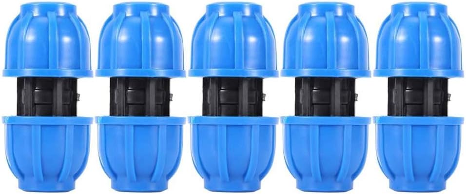 Mumusuki 5Pcs Pipe Connection Adapter, PE Plastic 20mm to 20mm Straight Water Pipe Connector Pipe Connection Adapter Fitting