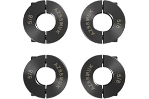 AZSSMUK 5/8" Bore Double Split Clamp-On Shaft Collars of Carbon Steel with Black Oxide Coating with Set Screw 4-Packed