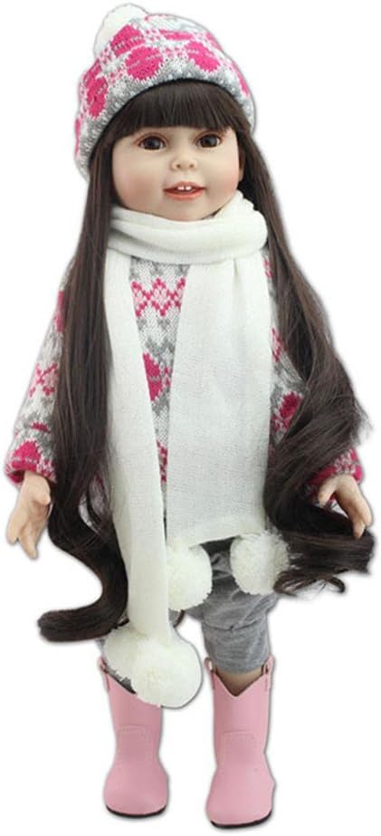 Minidiva Reborn Baby Dolls RB100, 18 inch 45 cm Realistic Newborn Babies Dolls Lifelike Soft Silicone 100% Handmade Fashion Girl Doll Long Hair Princess for Children Age 3+, EN71 Certification