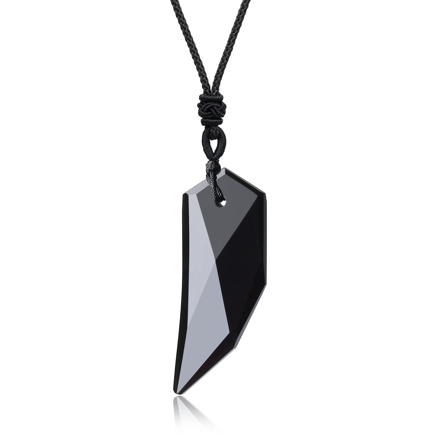 coai Wolf Tooth Black Obsidian Healing Crystal Necklace for Men Women — image 1